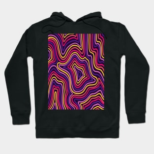 80s Sunset Wavy Lines Hoodie